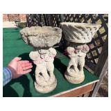 (Porch) 2 Concrete Cherub Planters
