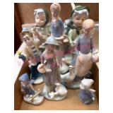 (K) Porcelain Figurines w/Ducks, Clown & More