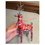 (LR) Wire & Tin Can Reindeer Sculpture