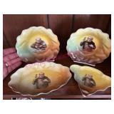 (LR)ï¿½4 Porcelain Monk-Themed Antique Pcs