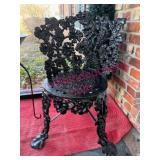 (Front) Old Black Cast Iron Garden Seat
