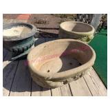 (Porch) 3 Concrete Planters for Porch or Garden