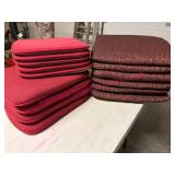 (G) Red Chair Cushions in Garage 3-sets