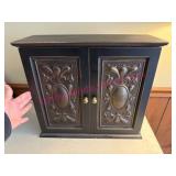 (LR)ï¿½Black Cabinet w/ Embossed Doors