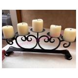(LR) Wrought Iron Candle Holder w/ Candles