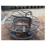 Outdoor 4ft Metal Fire Pit w/ Grill Top