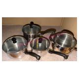 4 Stainless Steel Pots w/ Lids 3 by Farberware