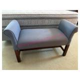 (MB) Blue Upholstered Slipper Bench