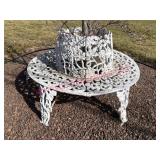 Vtg Aluminum Round Garden Seat