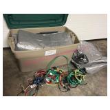(G) Rubbermaid Tote w/Tarps & Bungees