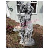 (Porch) 4.5ft Resin ï¿½Lady & Cherubï¿½ Garden Statue