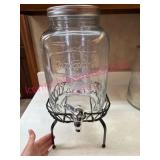 (K) Yorkshire Glass Water Dispenser w/Stand