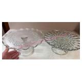 (DR)ï¿½2 Pressed Glass Pedestal Cake Stands
