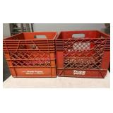 (G)ï¿½2 Vtg Prairie Farms Red Milk Crates