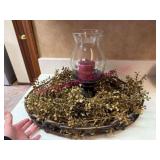 (DR)ï¿½Metal Centerpiece w/ Candle & Glass