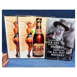 3 Metal Advertising Signs