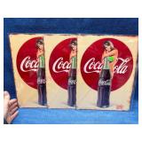 3 Coca-Cola Metal Signs w/ Graphic Art