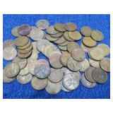 64 Old Wheat Pennies Various Dates