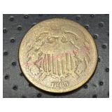 1865 US 2-Cent Coin