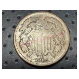 1865 US 2-Cent Coin