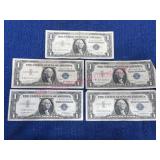 (5) 1957 Silver Certificates