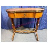 Baker Furniture Oval Table w/Locking Drawer