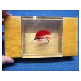 Red Fly Fishing Lure Wood Display Box