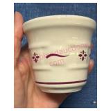 Longaberger Toothpick Holder Pottery w/Red