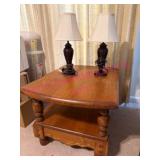 Solid Wood Lamp Table & 2 Smaller Lamps