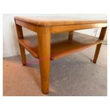 Mid-Century Side Table w/Shelf Blonde