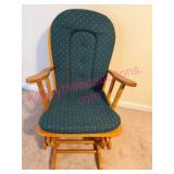 Wooden Glider Rocker Chair w/Cushion