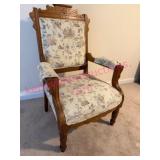 Walnut Victorian Eastlake Parlor Chair
