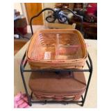 (K)ï¿½Longaberger Wrought Iron Rack & Baskets