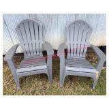 (BARN)ï¿½2 Plastic Adirondack Chairs