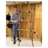 (G) 6.5ft Wooden Ladder w/ Leather Ties