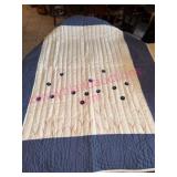 (H) Hand Quilted Lap Floral Appliqued Quilt