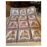 (H) Embroidered Teddy Bear Baby Quilt