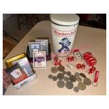 (K)ï¿½Cracker Jack Tin w/ Nice Casino Items