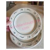 4 Longaberger Pottery Green 7in Plates