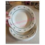 4 Longaberger Pottery Green Cereal Bowls