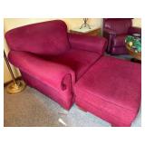 Lg Oversized Red Chair & Ottoman