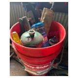 (BARN)ï¿½Red Bucket w/ Hand Tools