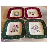4 Longaberger Pottery Christmas Plates