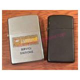 (K) 2 Used Zippo Lighters w/ Imperial Logo