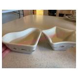 Longaberger Pottery Red Sm Heart & Star Bowls