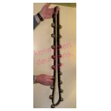 (K) Brass Sleigh Bells on 6ft Leather Strap
