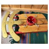 (B) 2002 Enesco Wooden Sled Tree Stand
