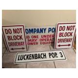 (K) 4 Metal Signs w/ Pamphlet