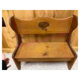 (BR1) Sm. Wooden Bench w/ Heart Cutout
