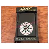 (K) Zippo Lighter w/Compass Design